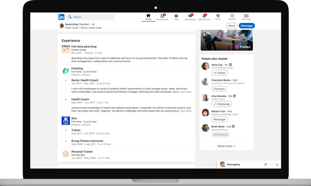 LinkedIn enables new Career Break function on profiles